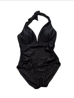 DKNY Black One Piece Swimsuit Size Large